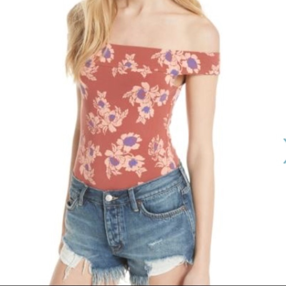 NWT Free People So Much off shoulder bodysuit, S